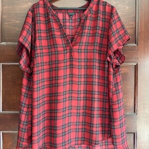 Torrid Georgette Hi-Low Short Sleeve Blouse